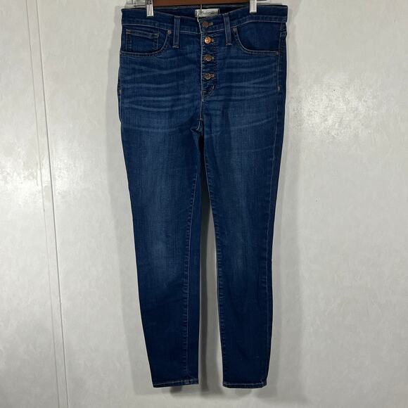 Madewell High Rise Skinny Button Fly Size 29 Blue - Picture 1 of 7